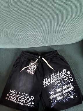 Hellstar Records 2024 Black Graphic Men's Shorts